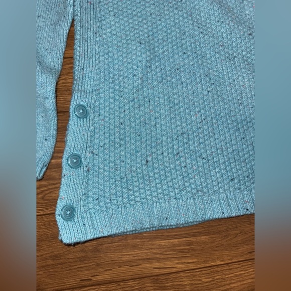 Women’s size small Talbots robins egg blue sweater with speckles, cowl neck new - Picture 6 of 10
